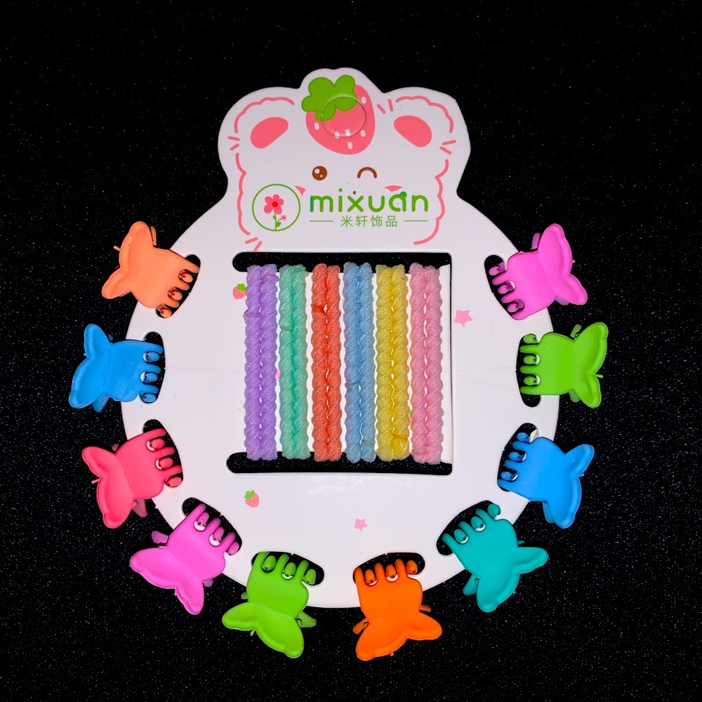 MIXUAN  matte multicolor hair clips and scrunchies